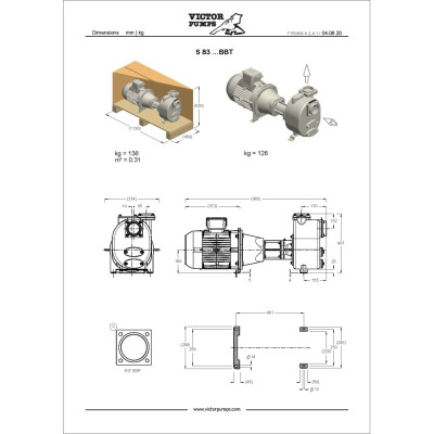 S 83 G31BBT+PS — Центробежные насосы от Victor Pumps S 83 G31BBT+PS — Центробежные насосы от Victor Pumps